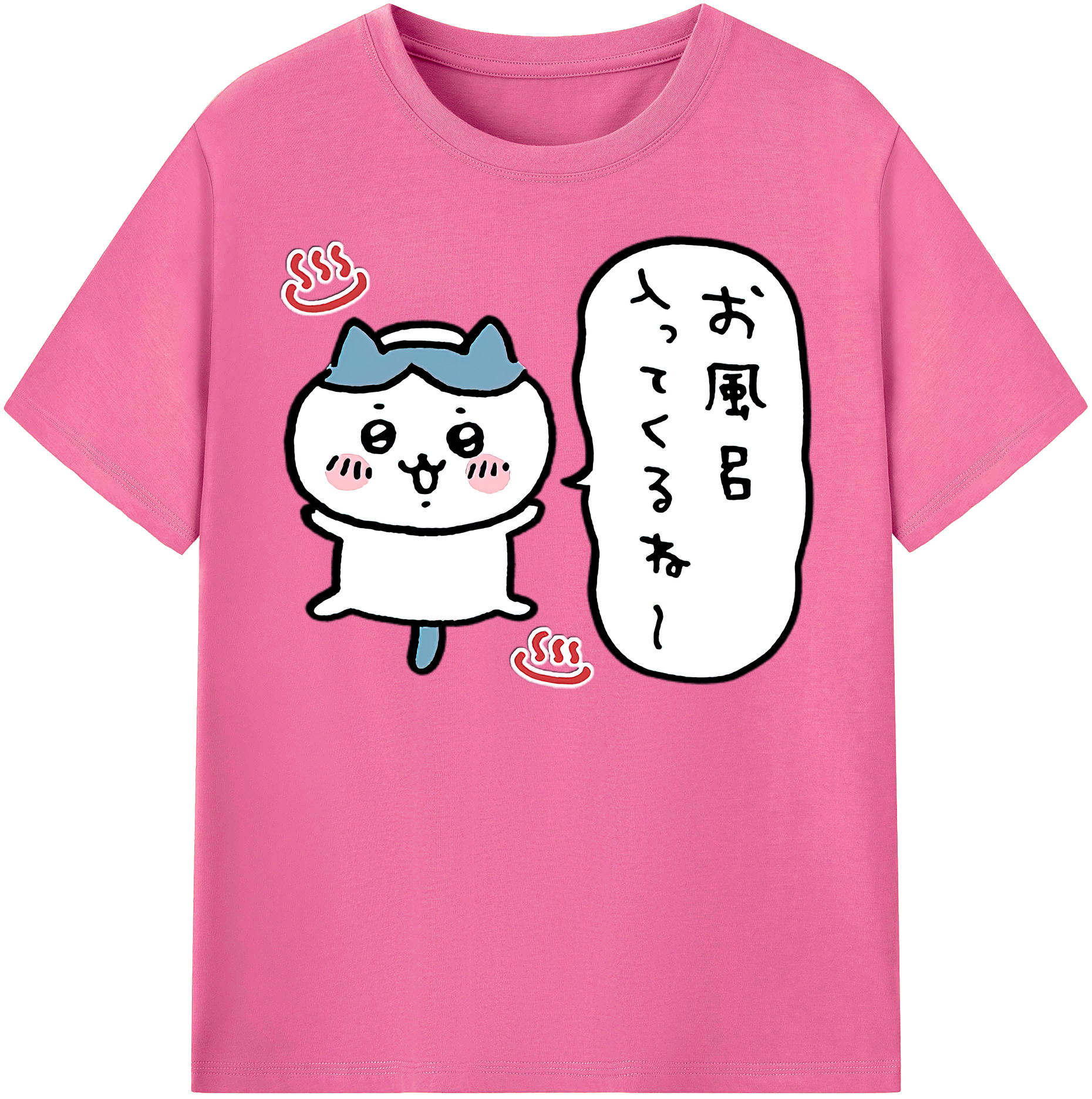 （画像用） ちいかわ ハチワレ Chii-kawa hachiware レディースカジュアルプリントTシャツ（綿100％）